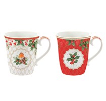 Set 2 Mug porcellana CHRISTMAS BERRIES