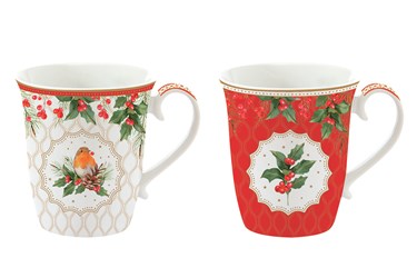 Set 2 Mug porcellana CHRISTMAS BERRIES