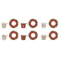 Set 6 tazzine caffè con piattini 100ml JINGLE BELLS